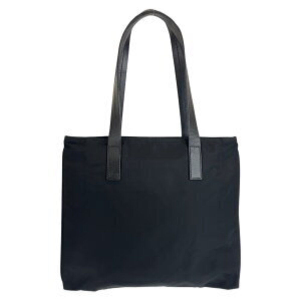 Prada tote Tessuto bag leather shoulder triangular black nylon logo plate